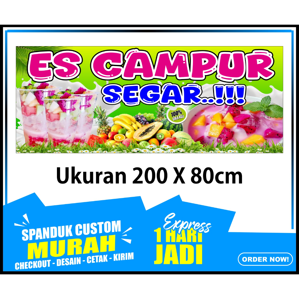 BANNER ES CAMPUR , SPANDUK ES CAMPUR, ukuran 200x80 cm, COD / BANNER ES CAMPUR , SPANDUK ES CAMPUR, 