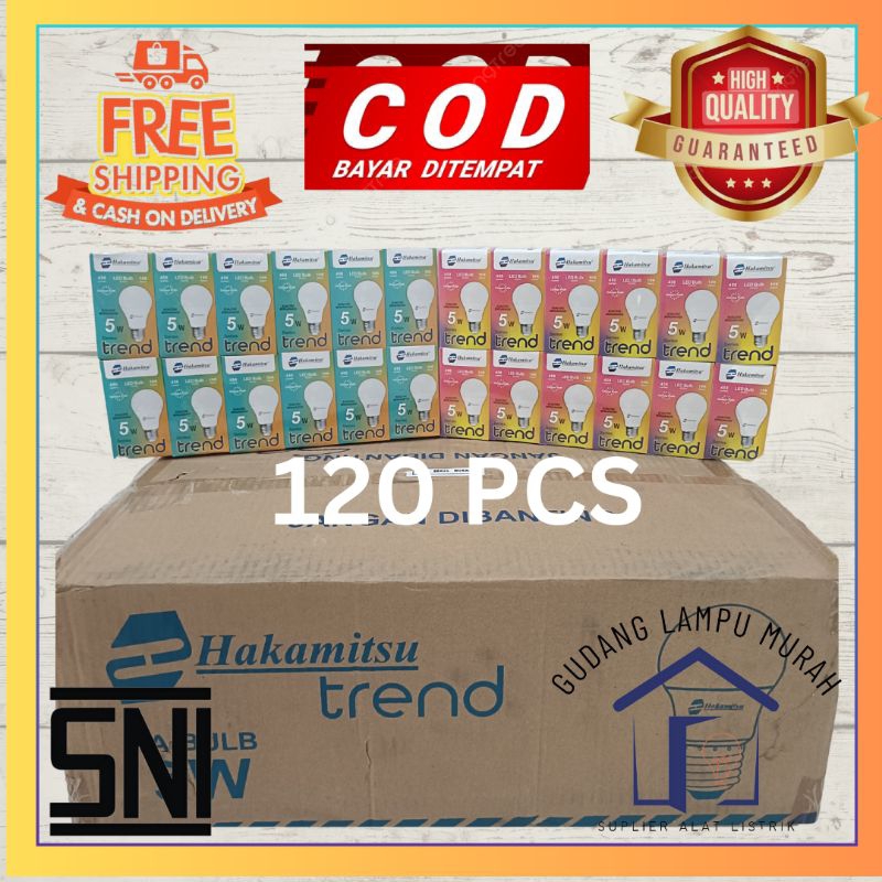Paket 1 Dus 120 PCS LED Hakamitsu Trend 5 watt Paket Murah LED 5Watt 120 pcs LED Murah 5Watt SNI Gro