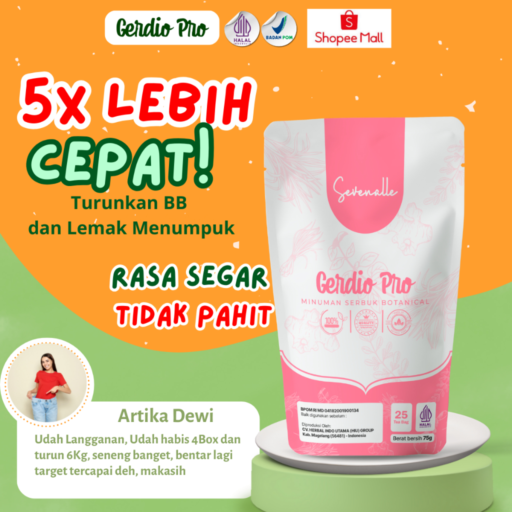 

Gerdio Pro Pink - Obat Teh Herbal Pelangsing Penurun Berat Badan Diet Slimming Tea Peluntur Lemak