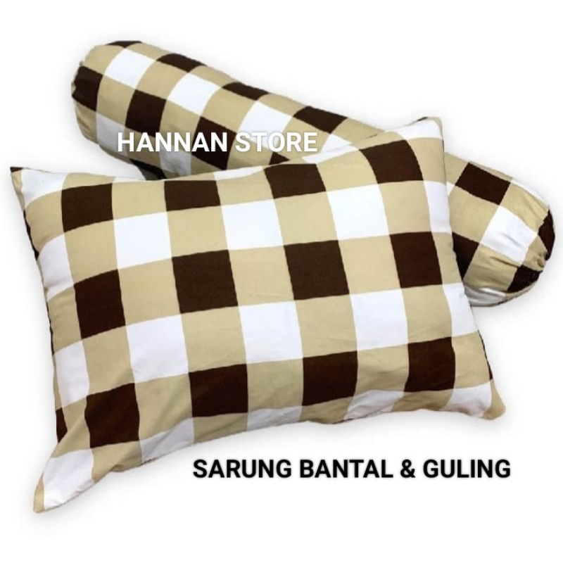 4pcs Sarung Bantal Resleting dan Sarung Guling Tali
