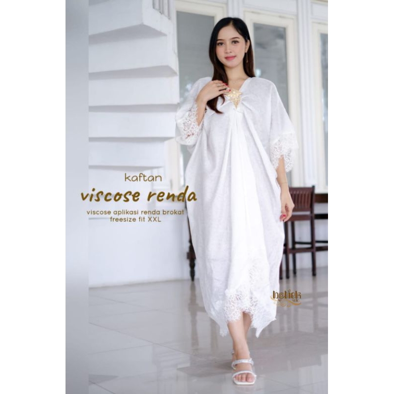 Kaftan Wanita Polos Warna Putih Dress Muslim Wanita Baju Ramadhan Kaftan Ramadhan Warna Putih