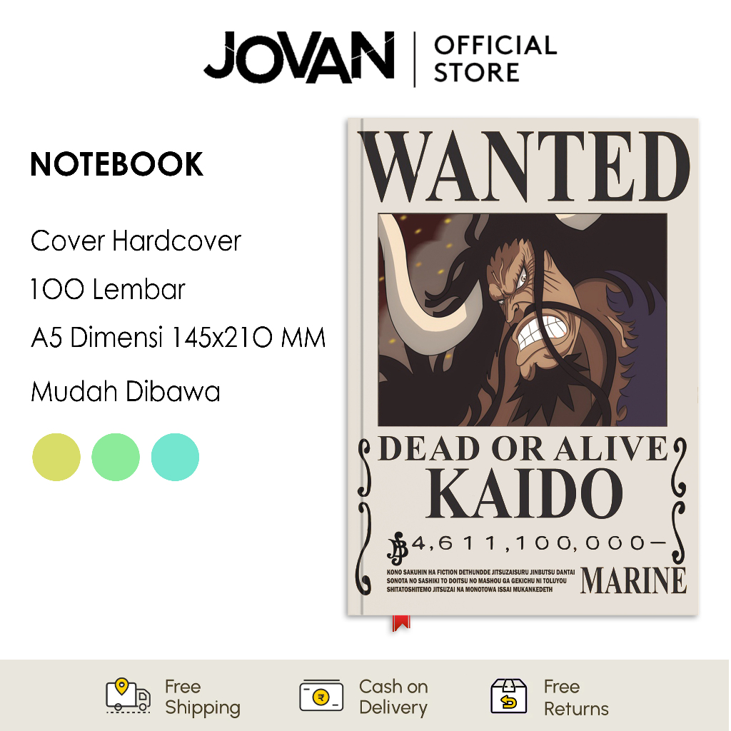 

Notebook Hardcover Custom One Piece Bounty Kaido Buku Tulis Catatan Note Agenda Planner Jurnal Diary Notebook Anime