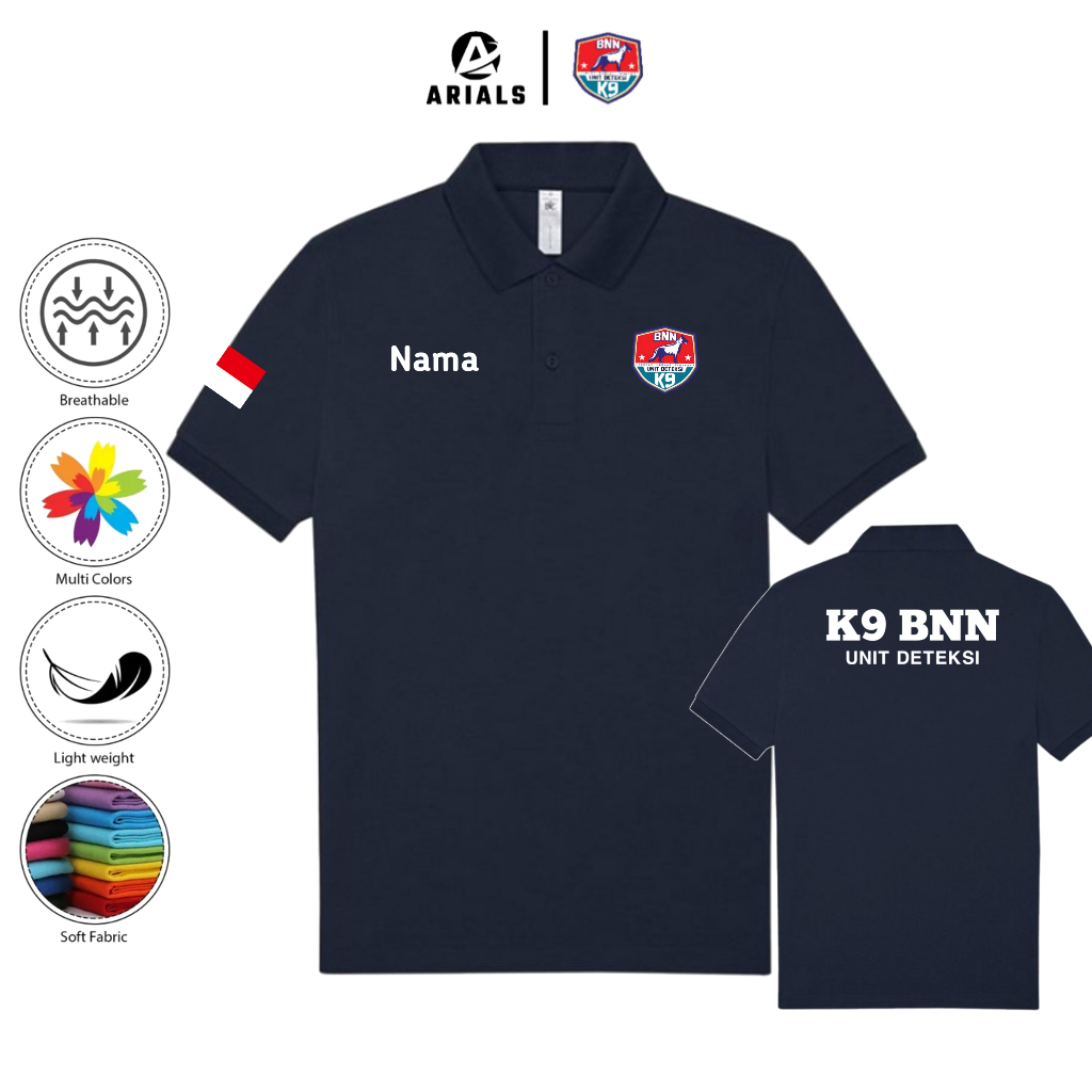 Arials Polo shirt Baju Kaos Kerah K9 BNN UNIT DETEKSI