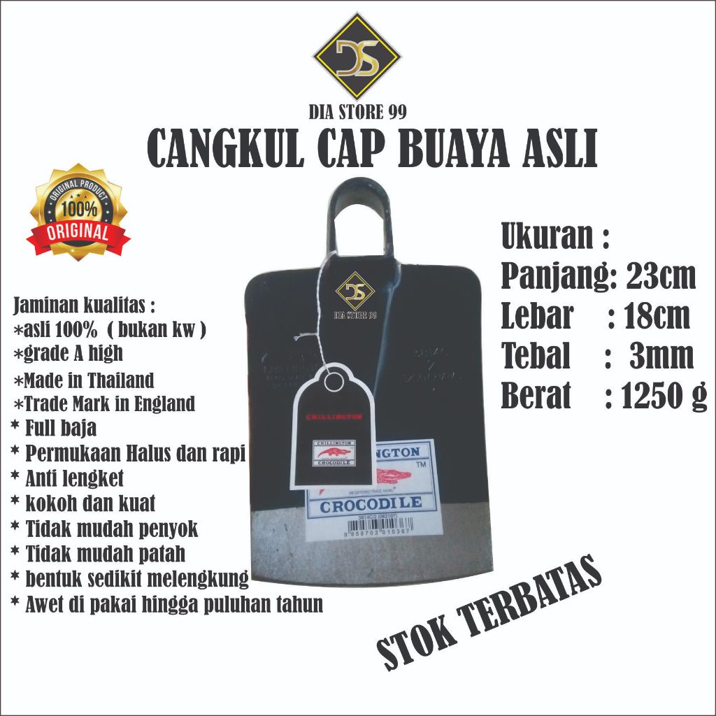 ORIGINAL CANGKUL CAP BUAYA ASLI THAILANG 1250 GRAMS PACUL BAJ A ASLI  IN ENGLAND PACOL LANDUK