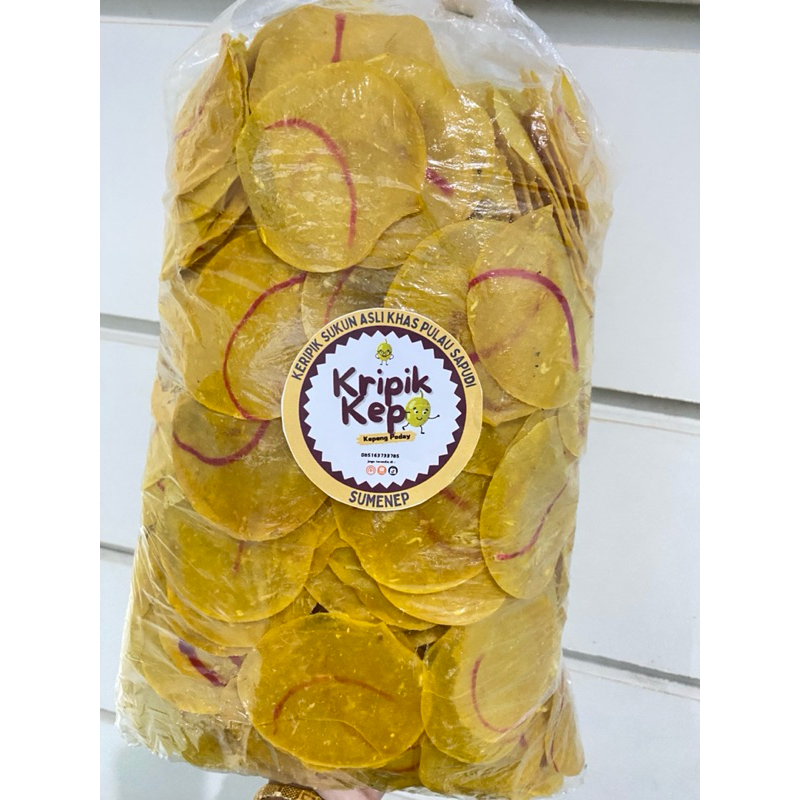 

Keripik Kepeng Sukun Gurih Khas Sapudi Sumenep Madura Mentah ukuran Kecil