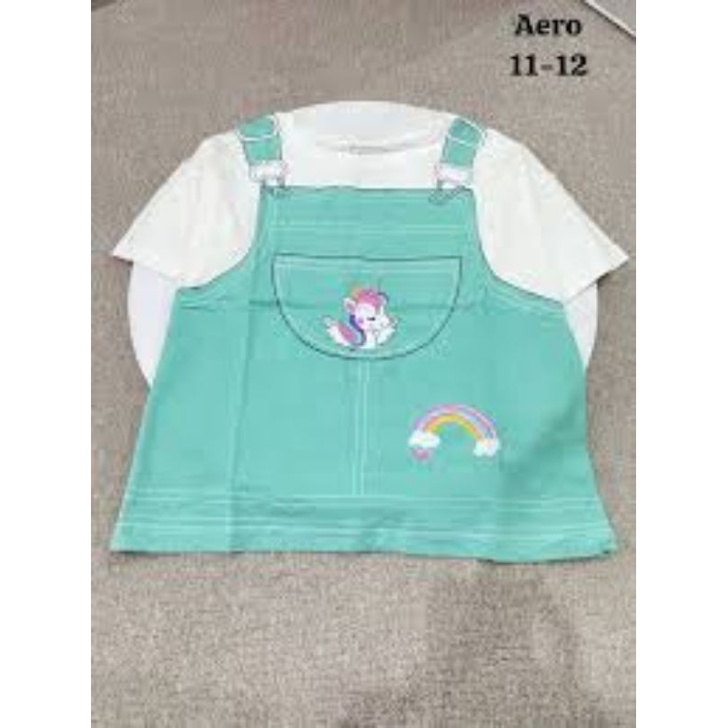 Aero Girl kaos anak perempuan gambar overall unicorn original