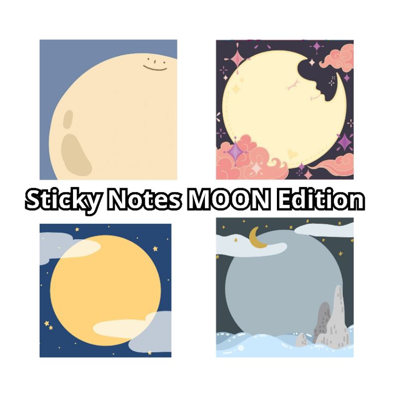 

Sticky Notes Memo Pad aesthetic Moon