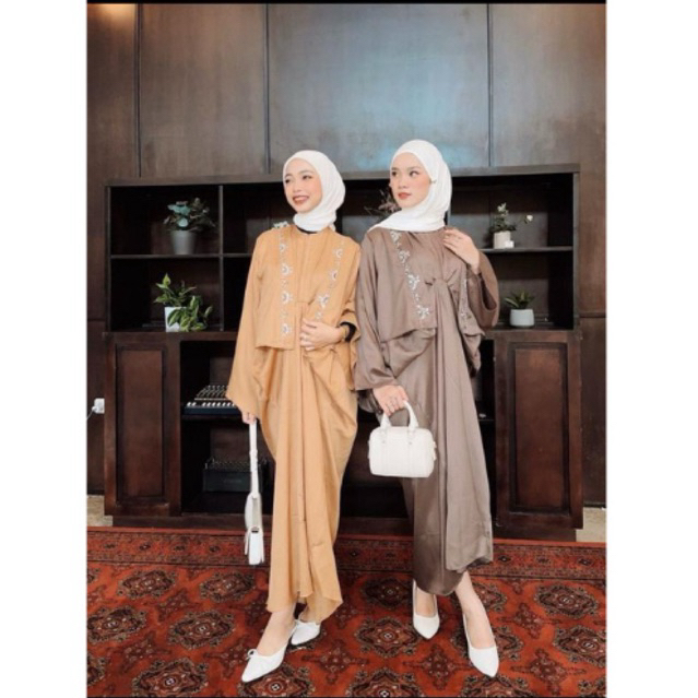 LADYFAME - RUYA KAFTAN BEADS - RAYYA KAFTAN - KAFTAN ELEGANT - KAFTAN LEBARAN