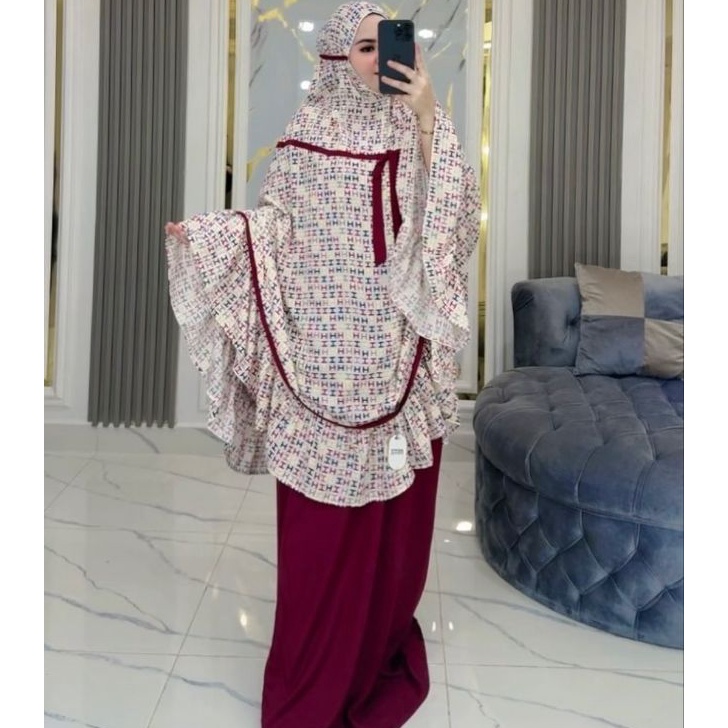 BISA COD  Mukena Khalifa Jumbo  Mukena Rayon Diamond Mix Twill  Mukena Terbaru 225  Mukena