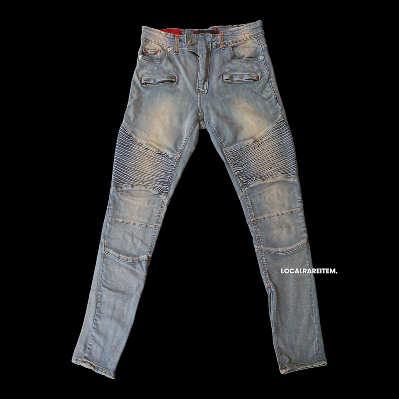 Denimitup Ham Jeansku - A1 Biker Cream Stone - Celana Jeans Limited Edition Original