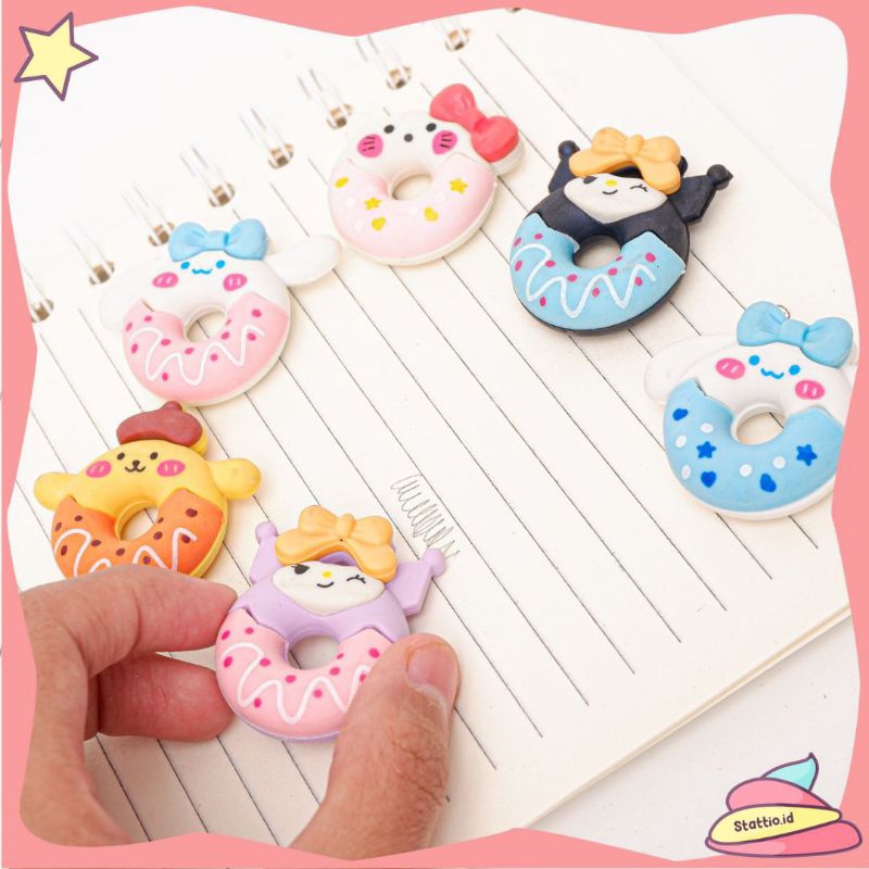 

Penghapus Sanrio Donat Eraser Hapusan Pensil Stip Setip My Melody Hello Kitty Cinnamoroll