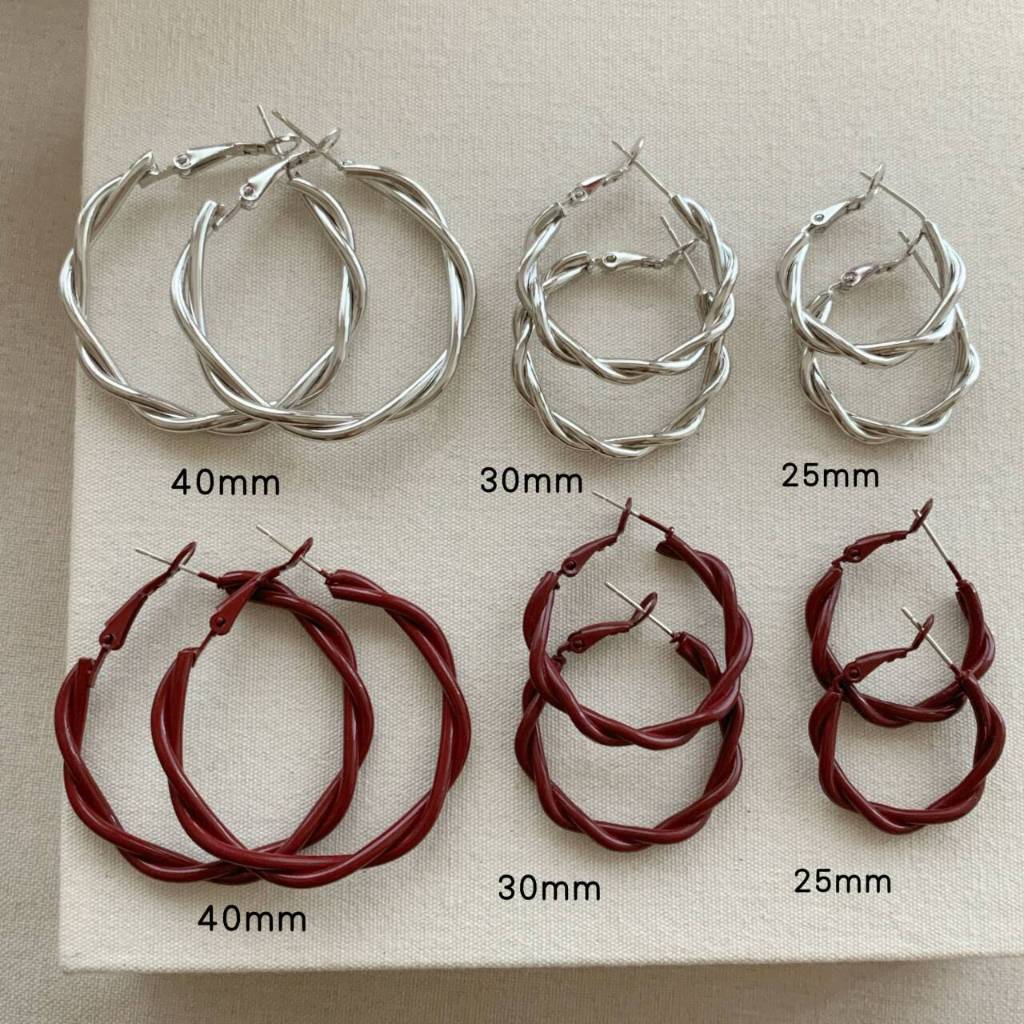 Anting wanita A1128 Hoop Wanita Simple Elegan 925 Sterling Silver Anting Fashion Korea Bulat Simple 