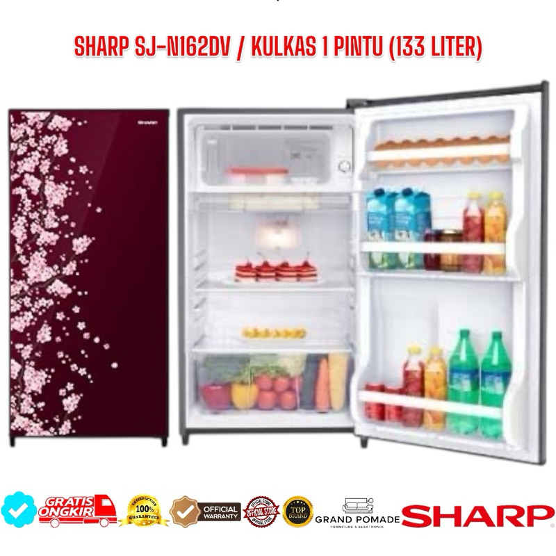 KULKAS SHARP 1 PINTU SJN-162DV / LEMARI ES 1 PINTU SHARP SJN162DV