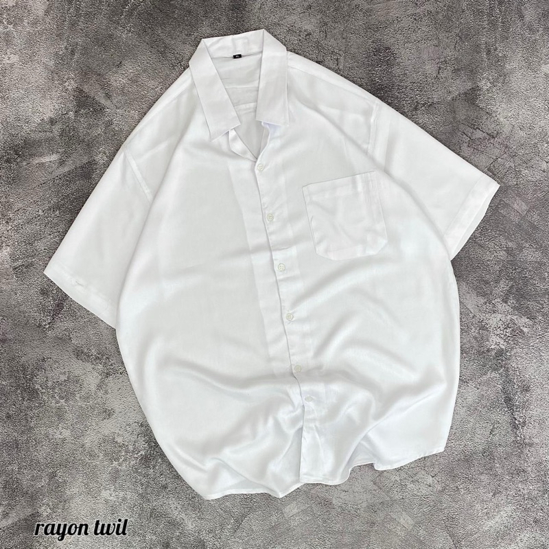 KEMEJA V-neck PRIA POLOS BAHAN RAYON || ATASAN PRIA