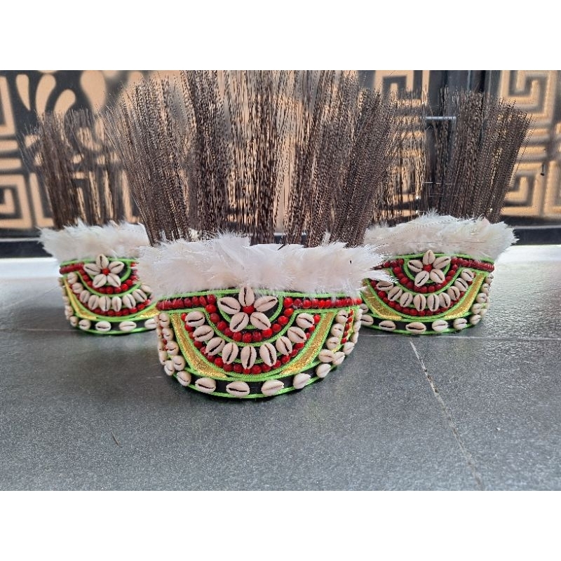 Aksesoris kepala bulu papua