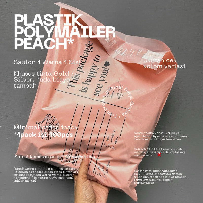

Sablon Plastik Polymailer Peach