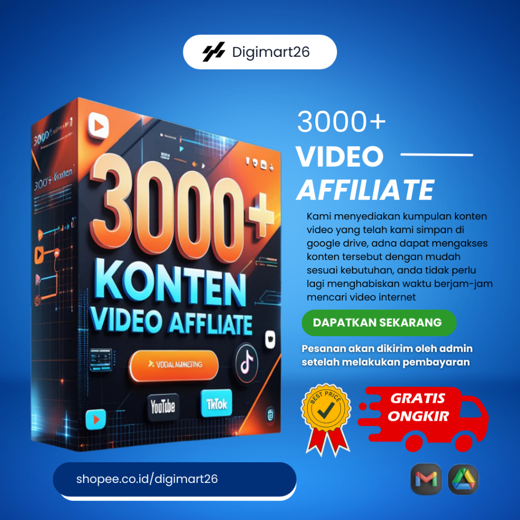 [VK01] 3000+ Video Konten Affiliate Barang Unik China Terlaris Di Marketplace Viral Siap Upload kepe