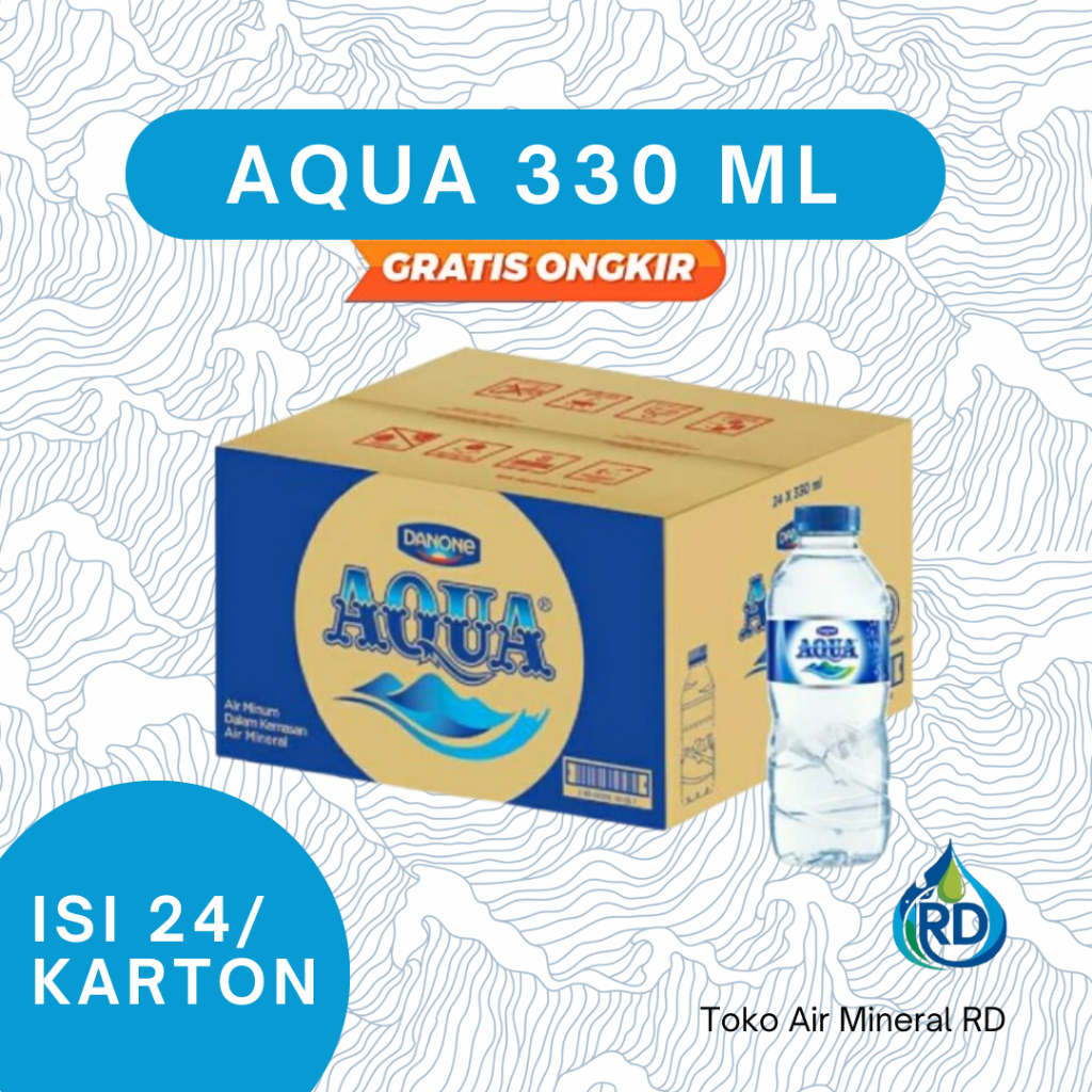 

RD - AQUA Botol 330 ML 1 Dus - Isi 24 x 330 ML - Air Minum Mineral Botol