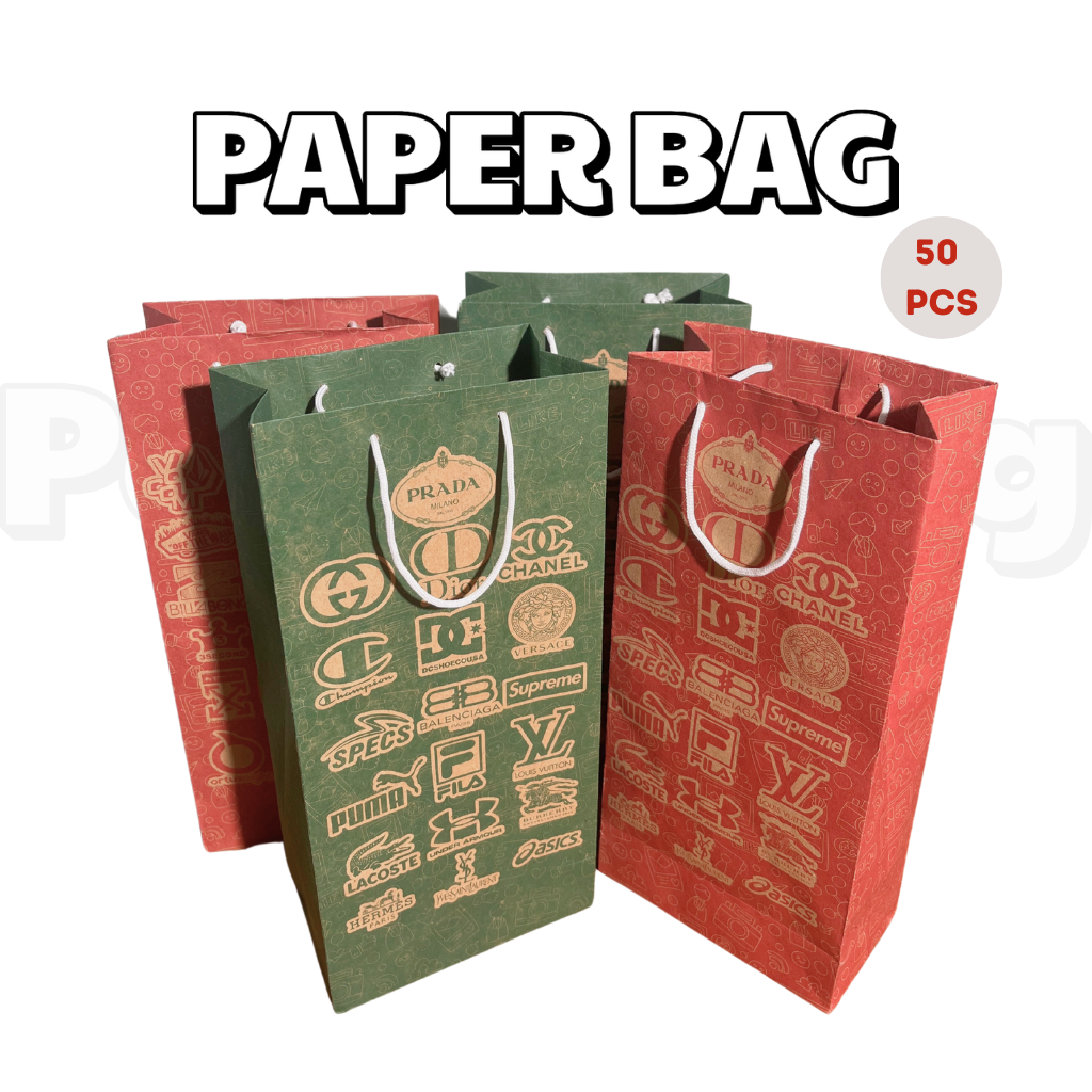 

Paper Bag Sendal / Paper Bag Baju Distro / Paper Bag Motif - Ukuran 14.5cm x 7.5cm x 31cm - 50 PCS