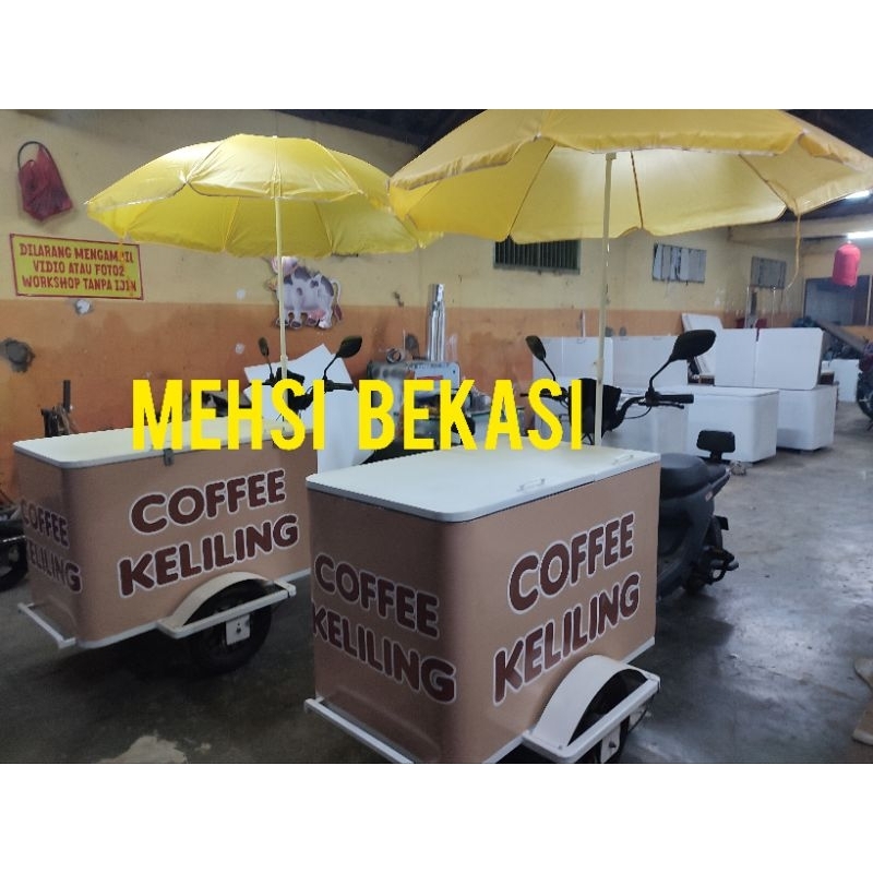 Gerobak kopi keliling / Gerobak  sepeda listrik kopi keliling