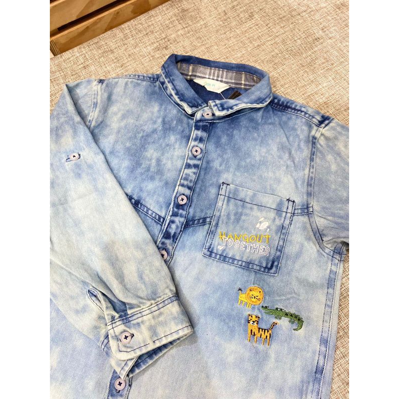 Kemeja Anak lengan Panjang / Kemeja Anak laki-laki Little M lengan Panjang