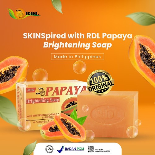 RDL Papaya Brightening Soap - RDL PAPAYA - SABUN PAPAYA RDL - SABUN PAPAYA RDL ORIGINAL - BPOM