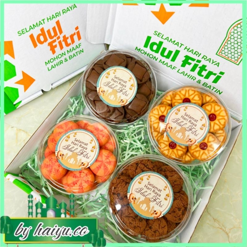 

[PROMO] Paket Hampers Kue Kering Lebaran Set Gift Box Hari Raya Isi 4 Cookies Special Edition Hantaran Hadiah Idul Fitri by Haiyu