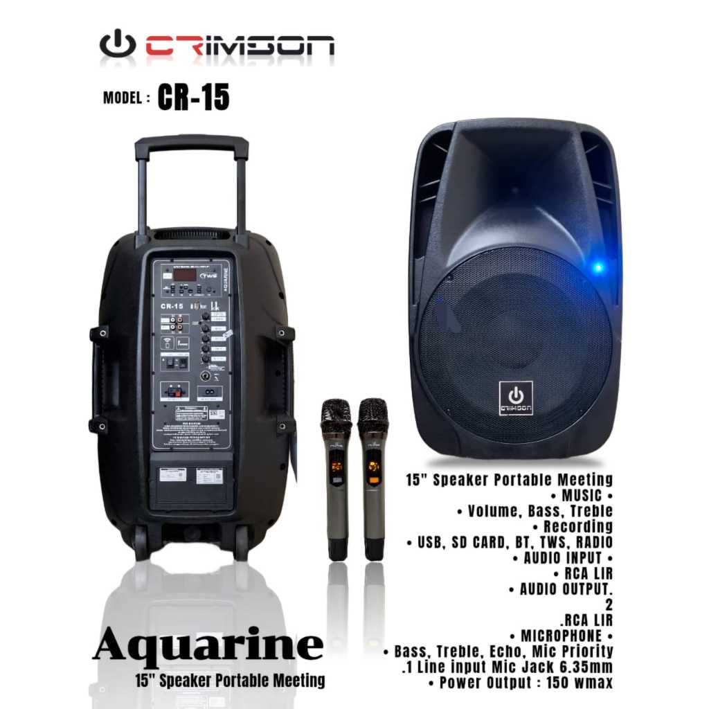 Speaker Portable Meeting 15 Inch Crimson Aquarine 15 Original