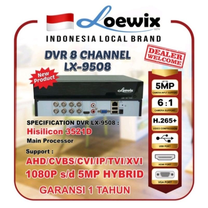 LOEWIX DVR 8CH 5MP DVR 8 CHANNEL FULL HD