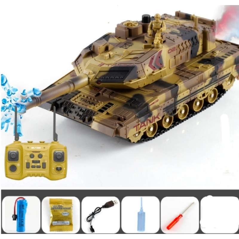 remote control tank , mobil rc mainan anak , tank remote control bisa nembak dan mengeluarkan asap