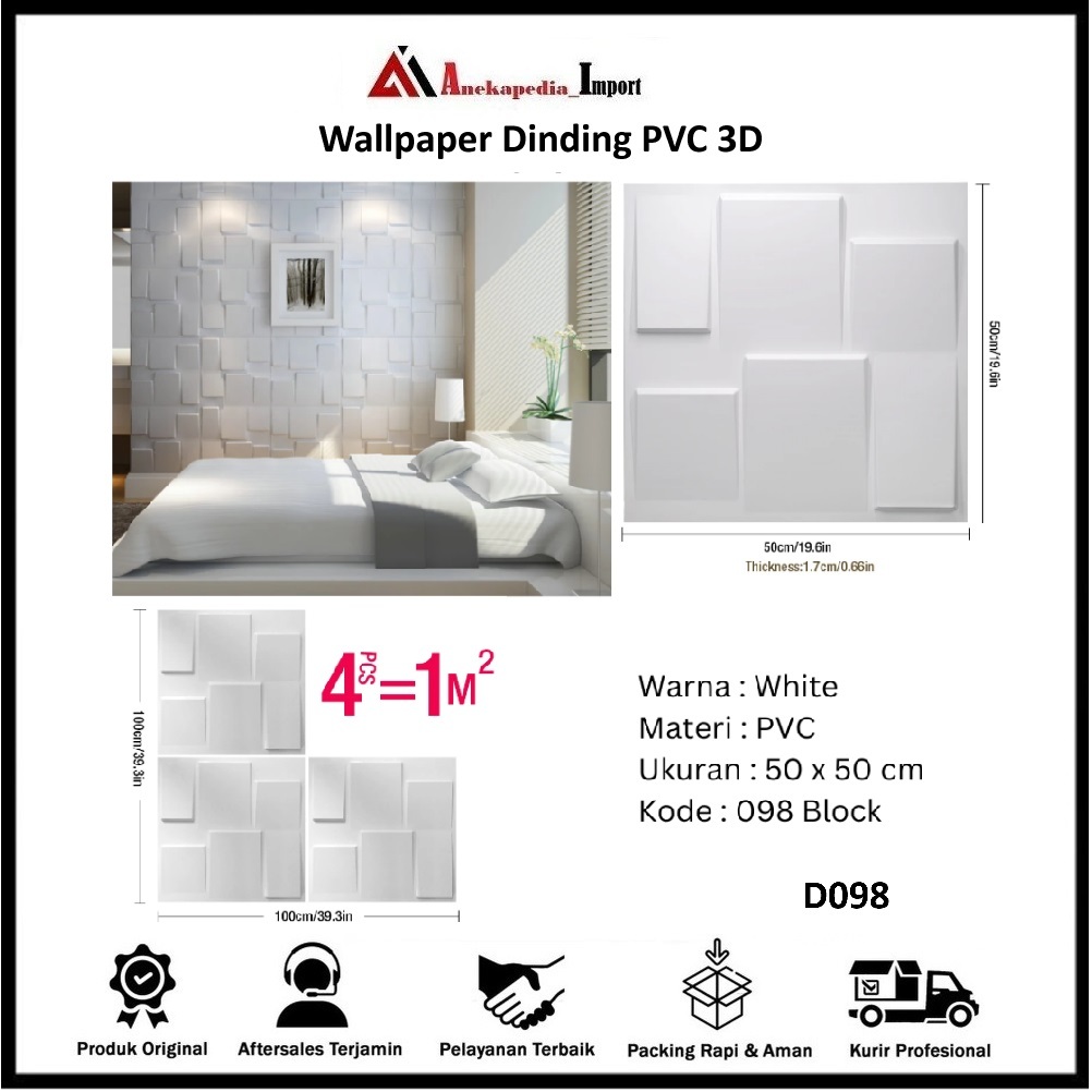 Wallpaper Dinding PVC - Wallpanel 3D - Hiasan Dinding Wallpaper D098 - Tiker Dinding - Stiker Dindin