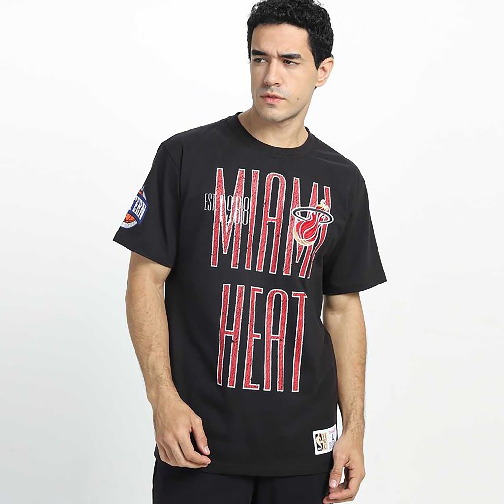 NBA Kaos Mitchell & Ness Unisex Basketball NBA Miami Heat T Shirt XL BNWT Original 100%