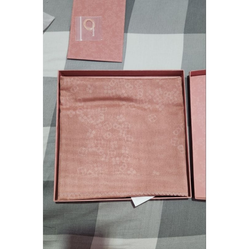 buttonscarves monogram scramble peach