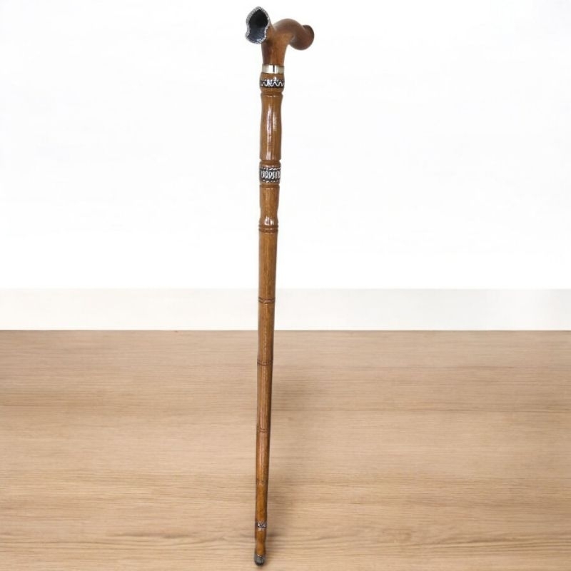 Tongkat jalan Bantu Kayu ulin / kayu besi  model terompah Nabi