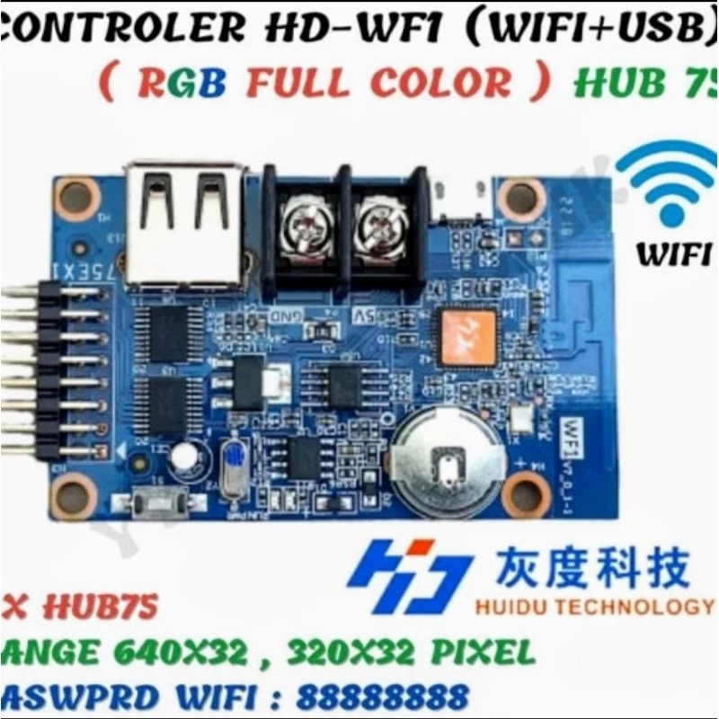 Controller LED Huidu HD-WF1 (Wifi) untuk RGB Full Color HDWF1 P10 SMD DIP dll