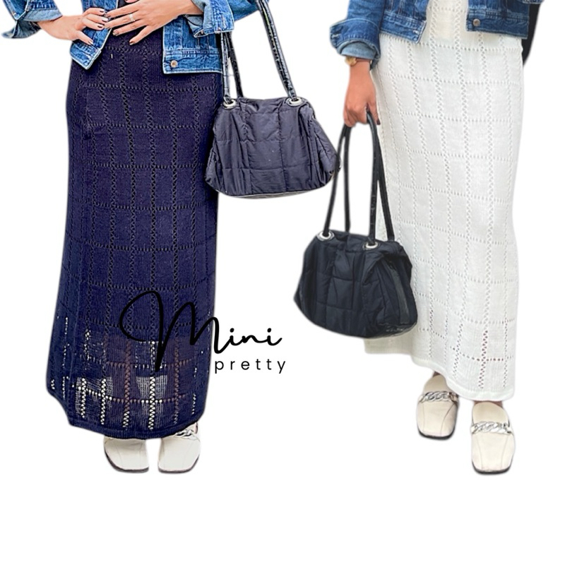 Minipretty Rok Rajut Jaring dengan furing/ Pantai / Beach Skirt Bohemian Style