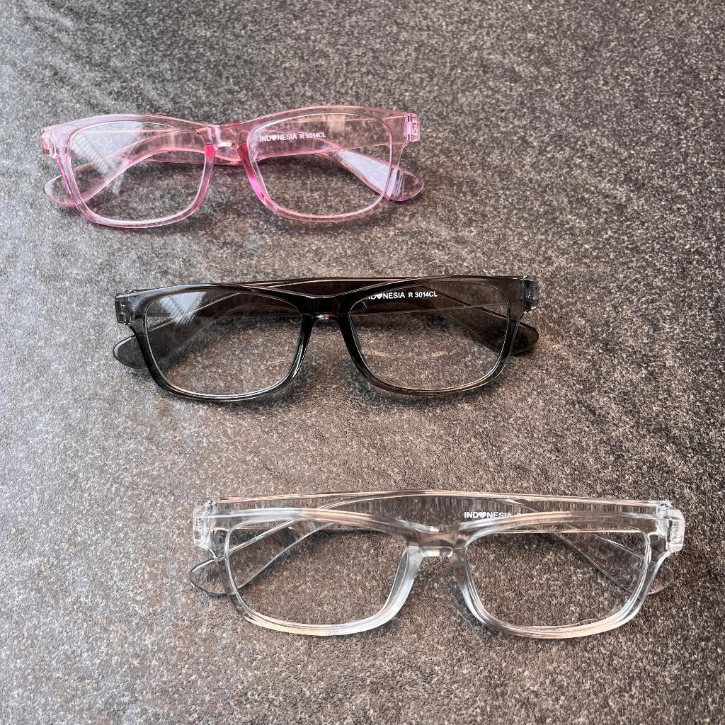 KACAMATA GAYA FRAME WARNA LENSA NORMAL UNISEX FULL SET BOX - R3014CL