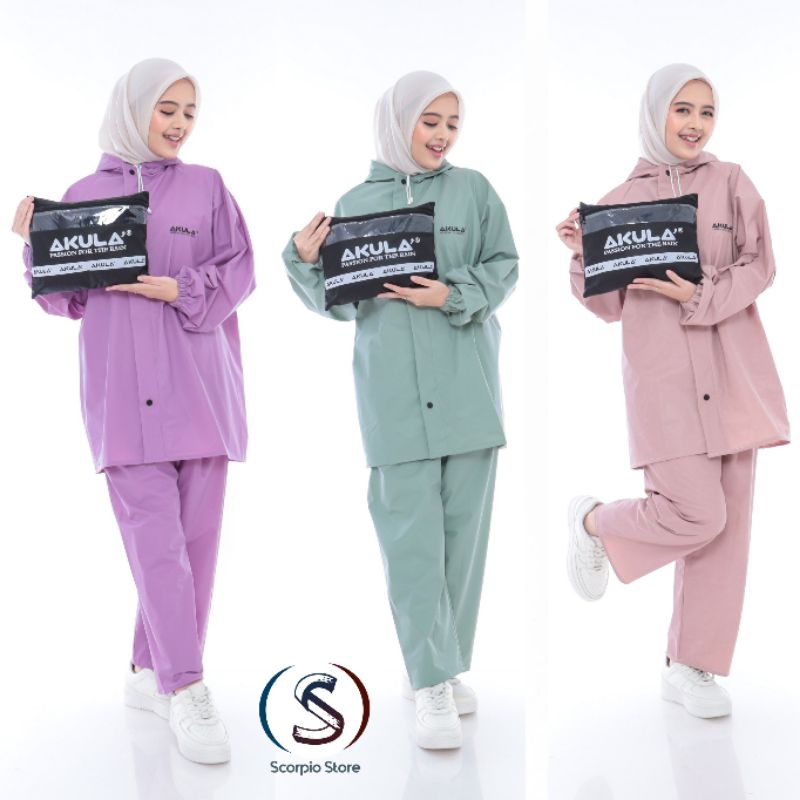 Jas Hujan Akula ,Original Raincoat Baju Celana Pria Wanita