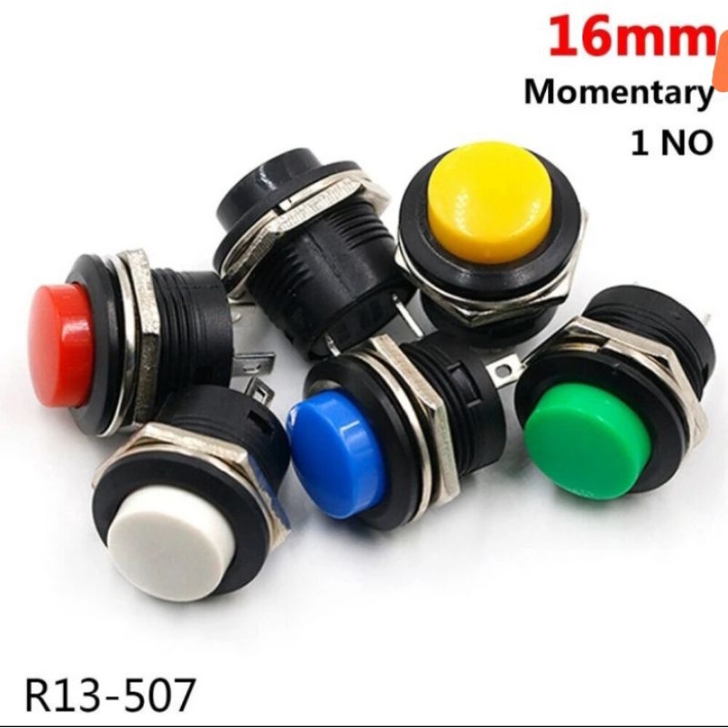 tombol push button 16 mm modul bistabile arduino aprove