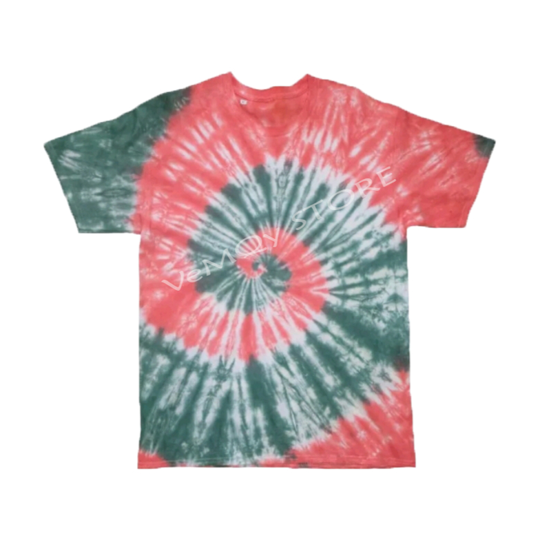 KAOS TIE DYE SPIRAL RED BLACK SMOOTHY / PRIA WANITA / LENGAN PENDEK / LENGAN PANJANG / PREMIUM