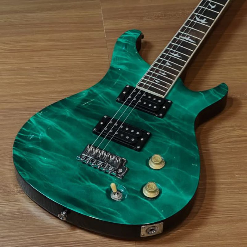 Gitar Elektrik Listrik Difergio Green Model Prs Inlay Bird White