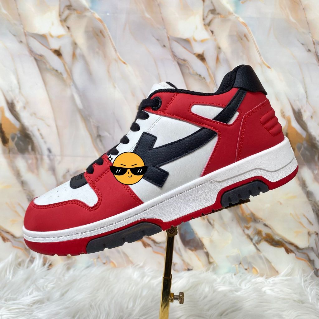 Sepatu Itali Pria Casual Mid Red Kulit Off