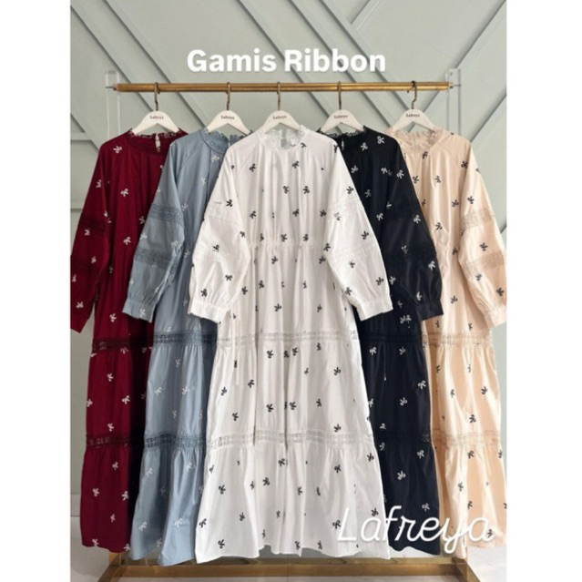 gamis ribbon Lafreya / import gamis LFY
