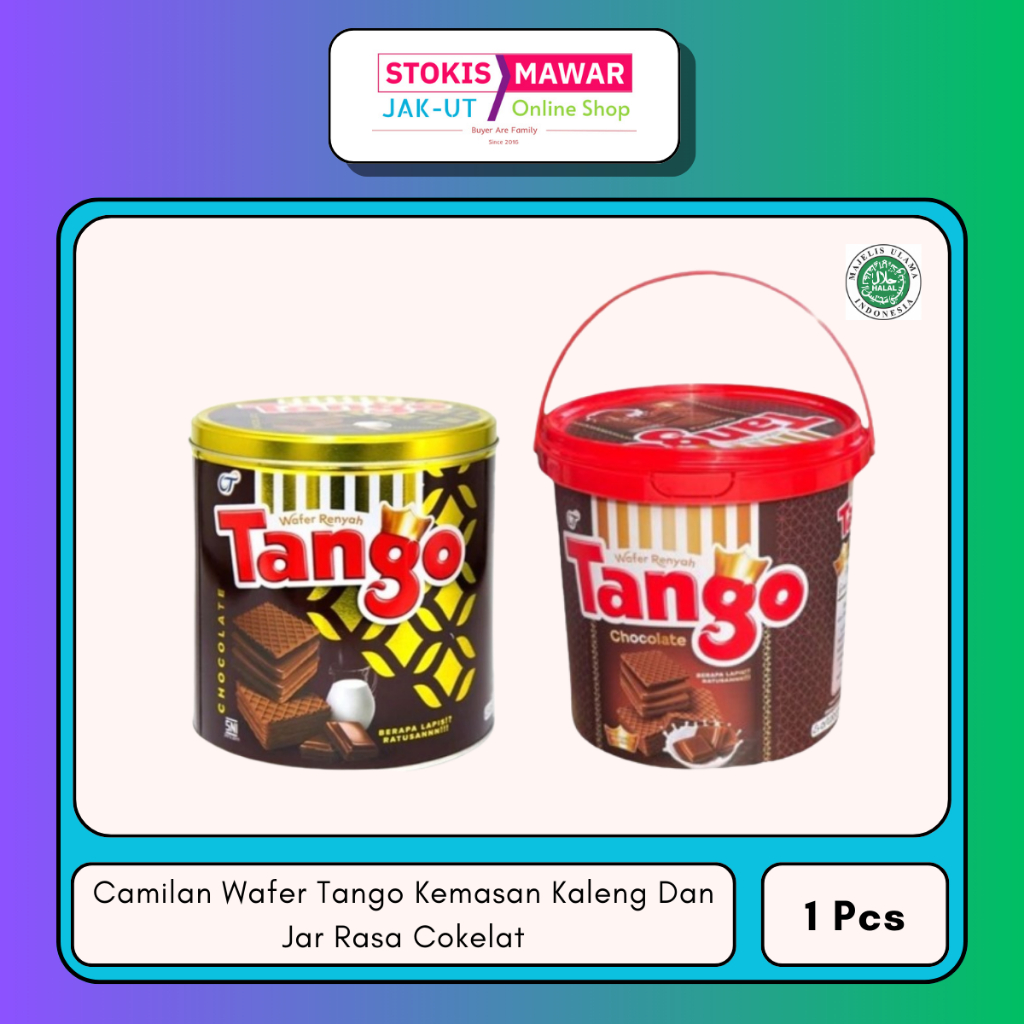 

Camilan Wafer Tango Kaleng 270 gr Dan Wafer Tango Jar 240 gr Rasa Cokelat