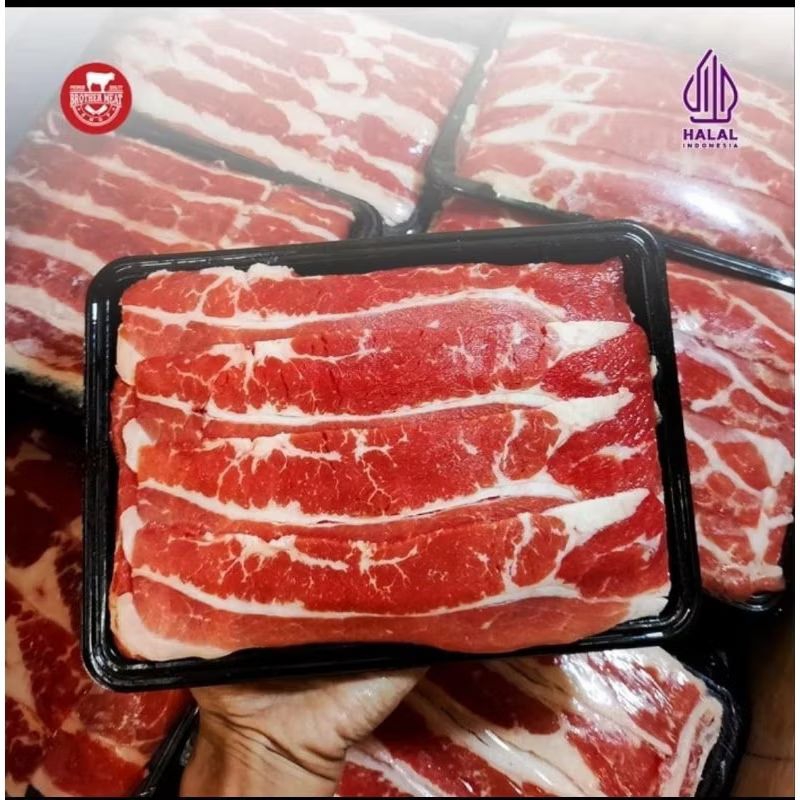 

Beef slice shortplate irian daging 500 gram