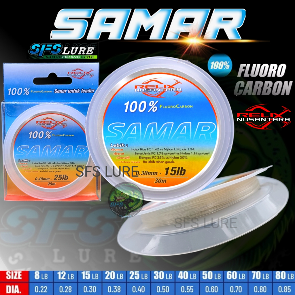 Senar Leader Samar leader flurocarbon 100% lider samar leader samar relix nusantara shock leader sam