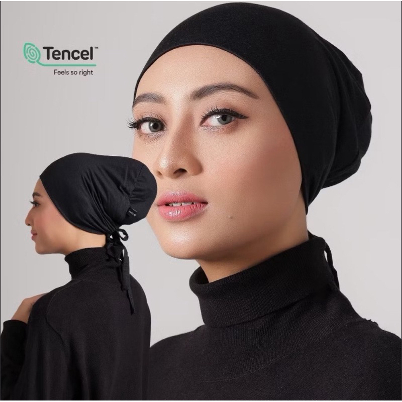 Raina Signature - Tencel Inner Hijab / Ciput (Black) | Preloved