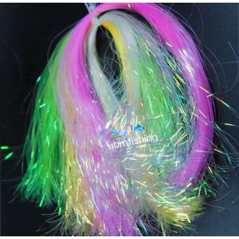 Bulu mutiara kilat umpan pancing assist hook bulu kotrek bulu umpan sabiki umpan bulu mutiara kenzi 