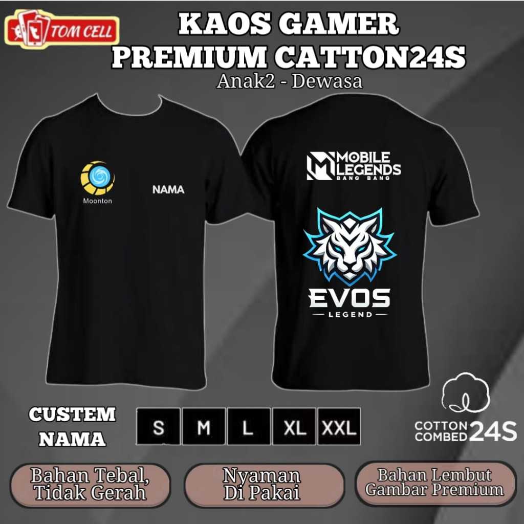 PROMO GRATIS ONGKIR KAOS Gaming Gamer Game MObile Free Fire Pubg APK King Premium Bahan Cotton Katun
