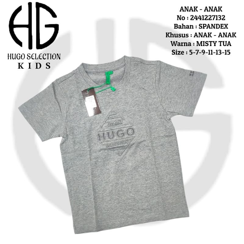 (Stok Terbaru) Baju Kaos Anak Hugo Selection Original (kids) || bahan spandex (dingin dan nyaman)